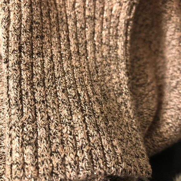 FREE PEOPLE Sweater GOING FOR THE GOLD Rose Pink & Glitter Gold Faux Wrap SZ XS - Picture 14 of 15